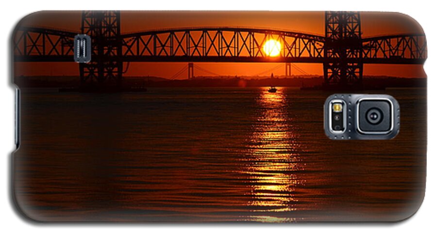 Sailboat Galaxy S5 Case featuring the photograph Sailboat Bridges Sunset by Maureen E Ritter