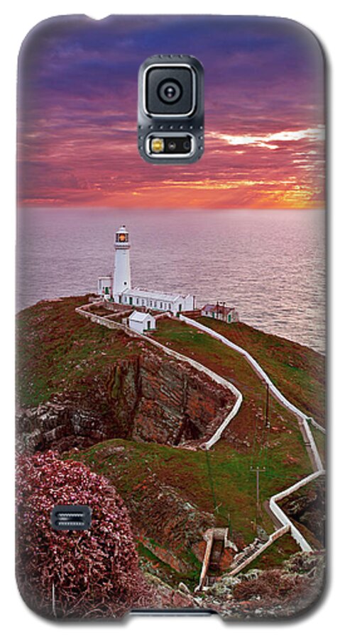 Sunset Galaxy S5 Case featuring the photograph South Stack Lighthouse by B Cash