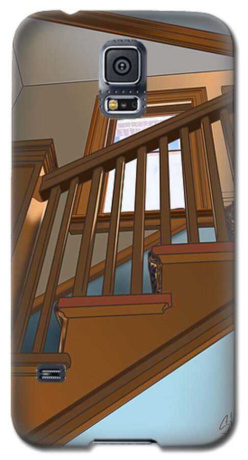 Digital Art Galaxy S5 Case featuring the drawing Stairway to 2nd Floor by Stan Kwong