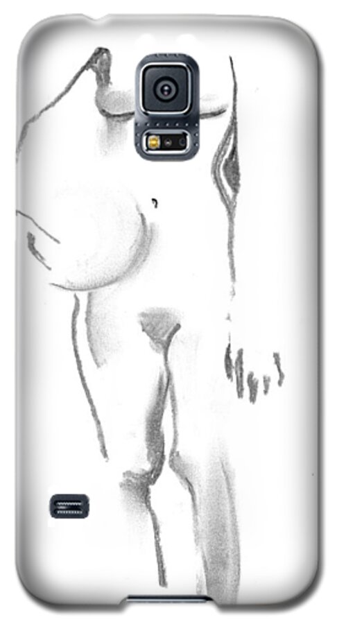 Waiting Galaxy S5 Case featuring the drawing Stand down by Marica Ohlsson