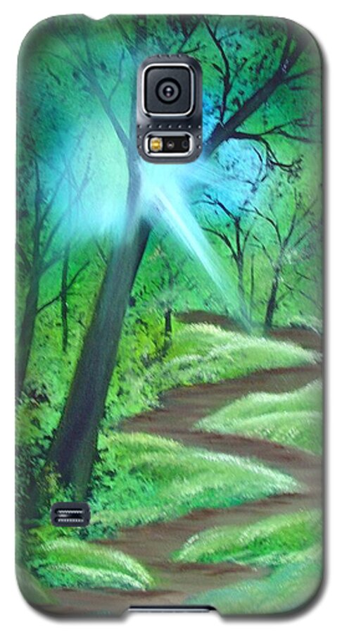 Painting Galaxy S5 Case featuring the painting Sunlight in the Forest by Charles and Melisa Morrison