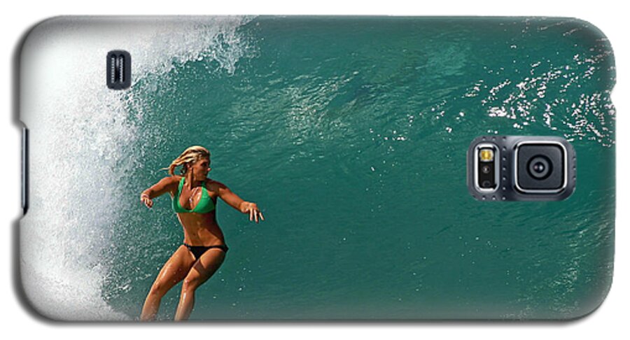 Ocean Galaxy S5 Case featuring the photograph Surfer Girl by Paul Topp