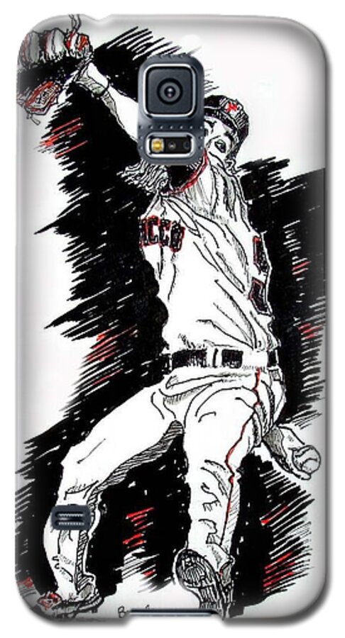 Baseball Galaxy S5 Case featuring the painting Tim Lincecum by Terry Banderas