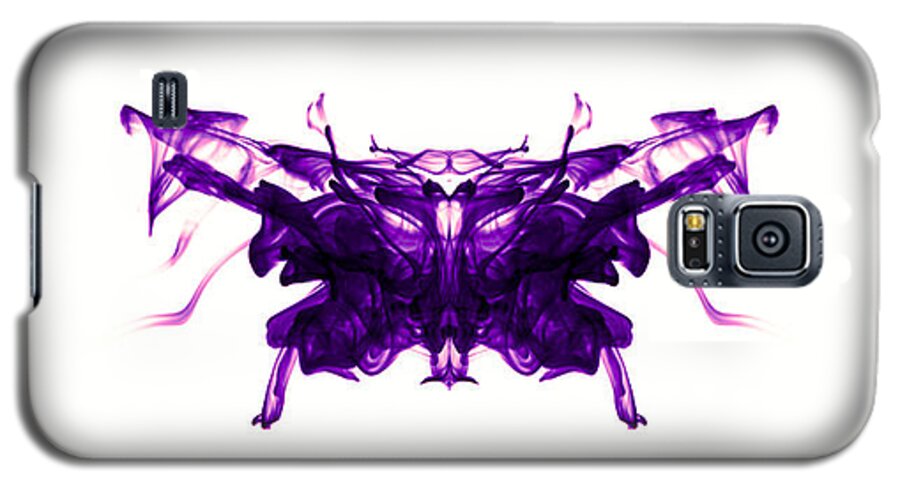  Ink Galaxy S5 Case featuring the photograph Violet abstract butterfly by Sumit Mehndiratta