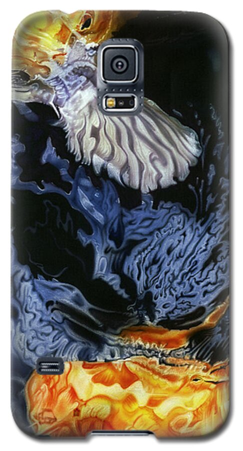 Koi Fish Galaxy S5 Case featuring the painting Water Dance by Dan Menta