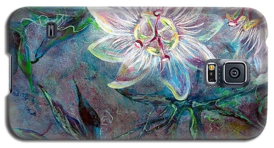 Floral Galaxy S5 Case featuring the painting White Passion by Ashley Kujan