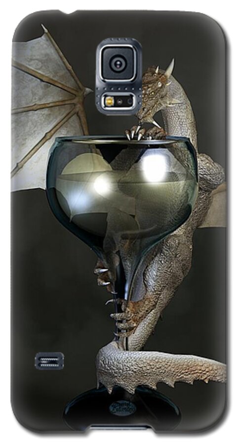Wine Galaxy S5 Case featuring the digital art White Wine Dragon by Daniel Eskridge