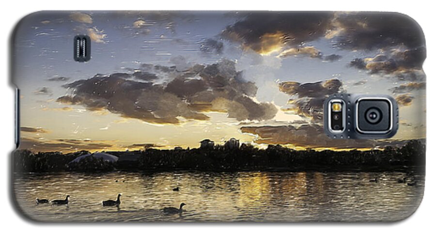 Art Galaxy S5 Case featuring the digital art Wimbledon Sunset by Matt Malloy
