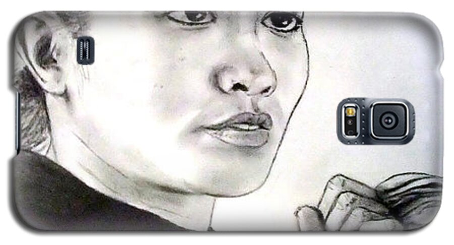 Ana Julaton Galaxy S5 Case featuring the drawing Woman's Boxing Champion Filipino American Ana Julaton by Jim Fitzpatrick