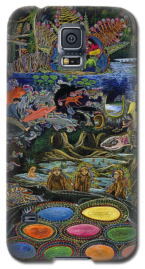 Pablo Amaringo Galaxy S5 Case featuring the painting Yacuruna Huasi by Pablo Amaringo