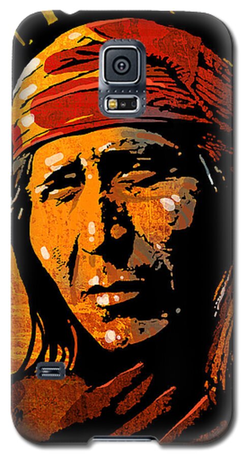 Native American Galaxy S5 Case featuring the painting Apache Warrior #1 by Paul Sachtleben