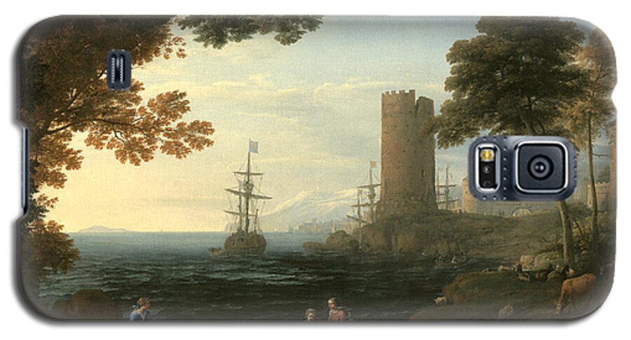 Coastal View Galaxy S5 Case featuring the painting Coast View with the Abduction of Europa #1 by Claude Lorrain