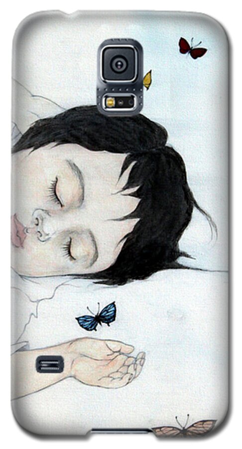 Child Galaxy S5 Case featuring the painting Metamorphosis by Fumiyo Yoshikawa