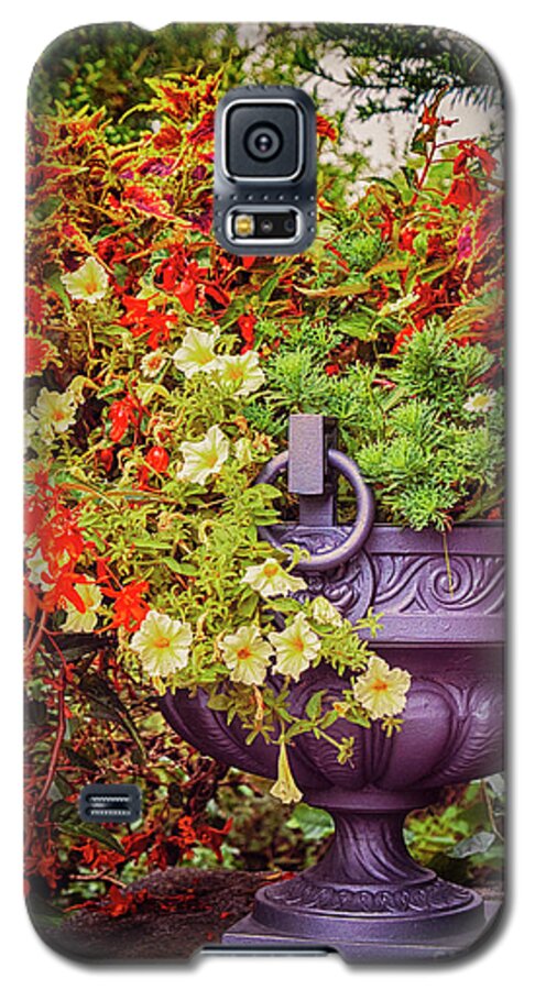 Outdoor Galaxy S5 Case featuring the photograph Decorative Flower Vase In Garden #1 by Ariadna De Raadt