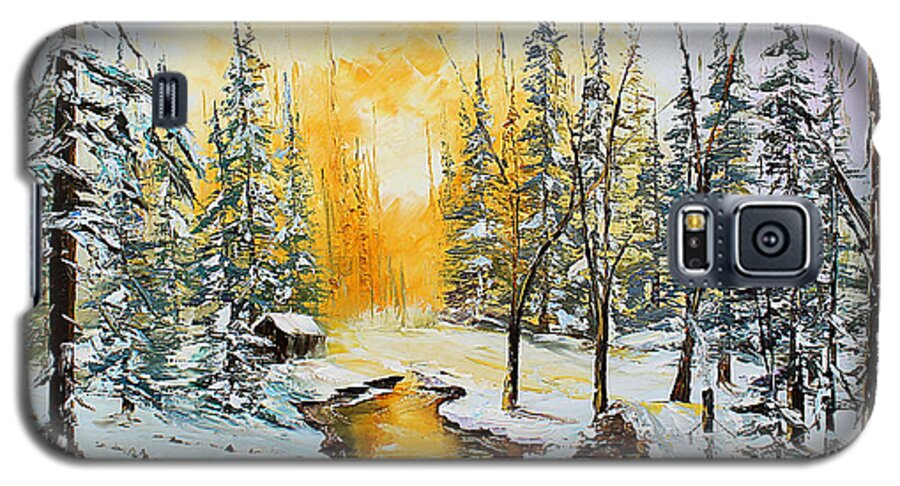 City Paintings Galaxy S5 Case featuring the painting Golden Winter #1 by Kevin Brown
