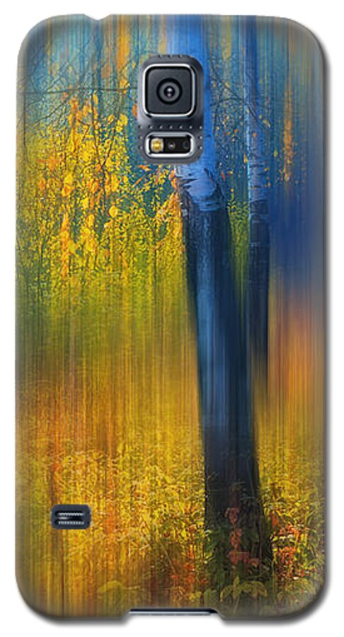Autumn Galaxy S5 Case featuring the photograph In the Golden Woods. Impressionism #2 by Jenny Rainbow