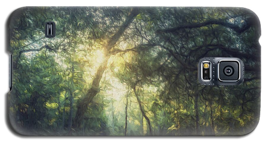 Sun Rays Forest Galaxy S5 Case featuring the digital art Lost #1 by Tim Wemple