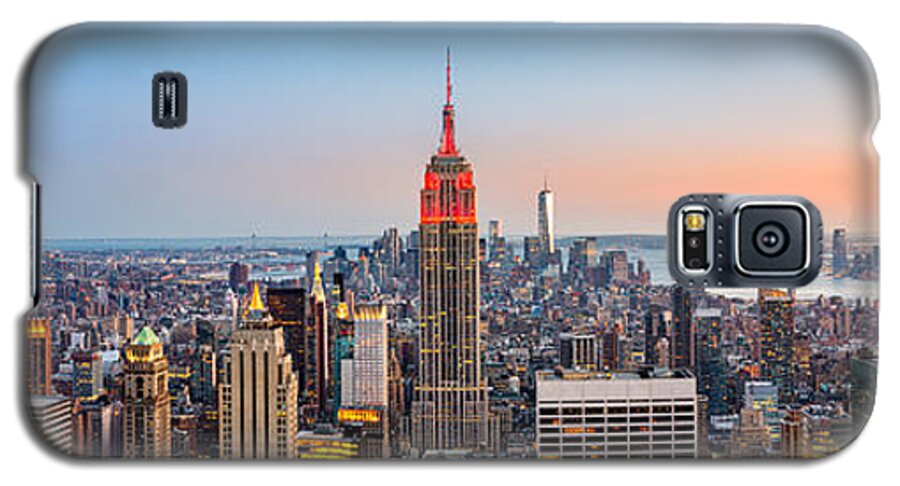 Aerial Galaxy S5 Case featuring the photograph New York skyline panorama #1 by Mihai Andritoiu