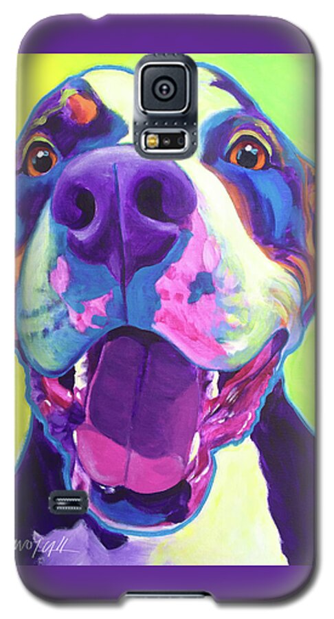Pit Bull Galaxy S5 Case featuring the painting Pit Bull - Mayhem #1 by Dawg Painter