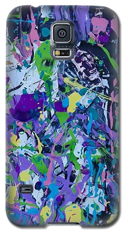 Acrylic Galaxy S5 Case featuring the painting Violet Dreams by Denise Morgan