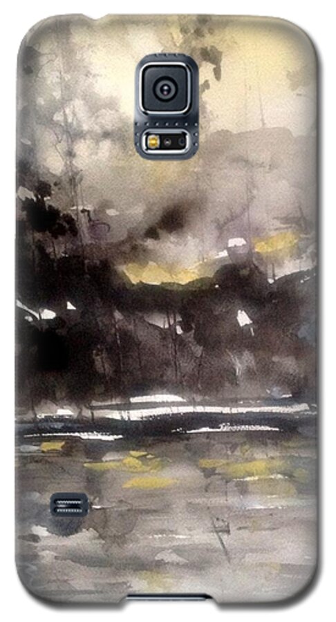Yellows Galaxy S5 Case featuring the painting Rivers of Light Series #1 by Robin Miller-Bookhout