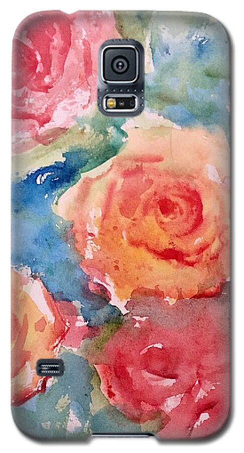 Watercolor Roses Galaxy S5 Case featuring the painting Roses #1 by Trilby Cole
