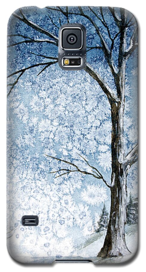 Snowy Night Galaxy S5 Case featuring the painting Snowy Night #1 by Rebecca Davis