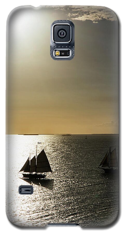 Scenic Galaxy S5 Case featuring the photograph Sunset Schooners #2 by Arthur Dodd