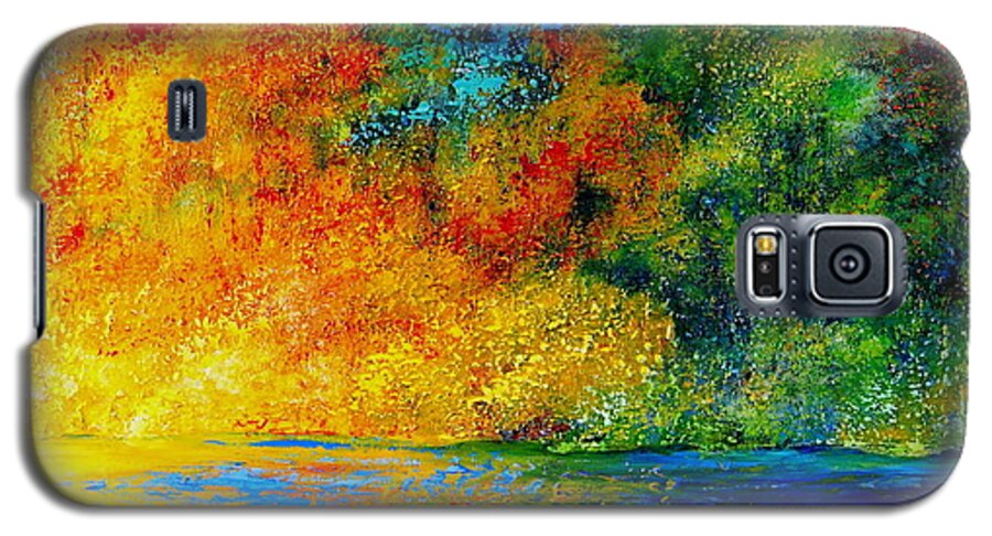 Landscape Galaxy S5 Case featuring the painting Memories Of Summer #2 by Teresa Wegrzyn