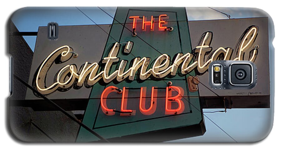 The Continental Club Galaxy S5 Case featuring the photograph The Continental Club Sign an historic South Congress Music Venu #1 by Dan Herron