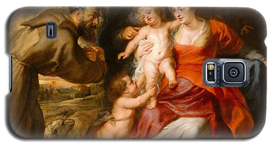 Peter Paul Rubens Galaxy S5 Case featuring the painting The Holy Family with Saints Francis and Anne and the Infant Saint John the Baptist #1 by Peter Paul Rubens