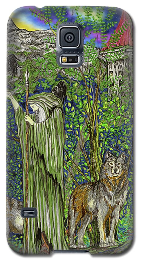 Castle Galaxy S5 Case featuring the drawing The Wanderer #1 by FT McKinstry