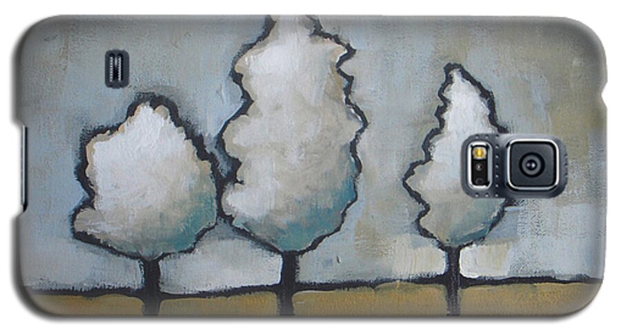 Landscape Galaxy S5 Case featuring the painting White Trio by Vesna Antic