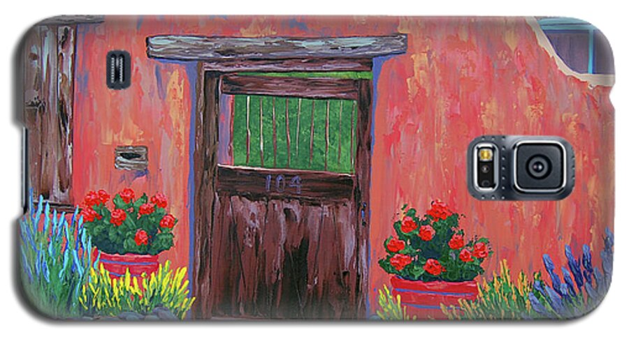 Southwest Galaxy S5 Case featuring the painting 104 Canyon Rd, Santa Fe by Cheryl Fecht