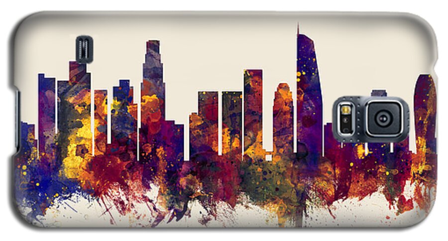 Los Angeles Galaxy S5 Case featuring the digital art Los Angeles California Skyline #14 by Michael Tompsett