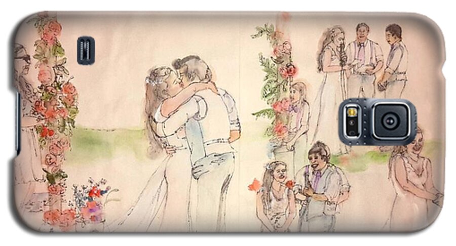 Wedding. Summer Galaxy S5 Case featuring the painting The Wedding Album #17 by Debbi Saccomanno Chan