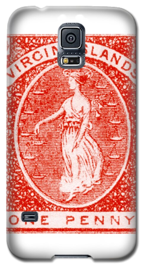 Virgin Islands Galaxy S5 Case featuring the painting 1858 Virgin Islands Stamp by Historic Image
