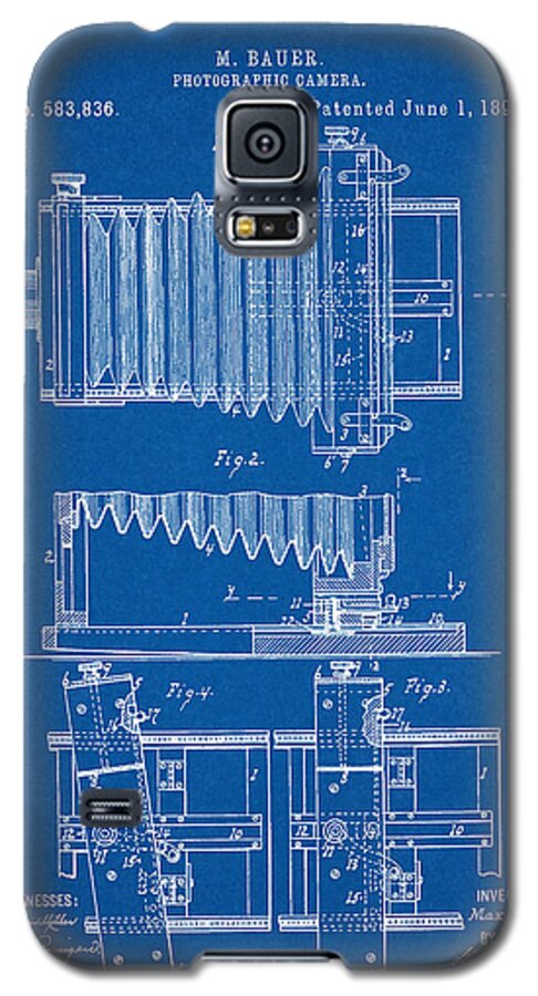 Patent Galaxy S5 Case featuring the digital art 1897 Camera US Patent Invention Drawing - Blueprint by Todd Aaron