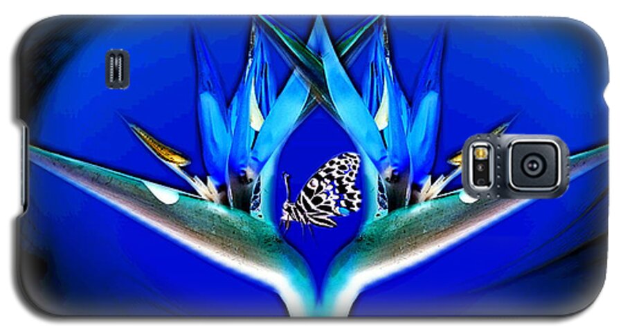 Bird Of Paradise Galaxy S5 Case featuring the digital art Blue Bird Of Paradise #1 by Joyce Dickens