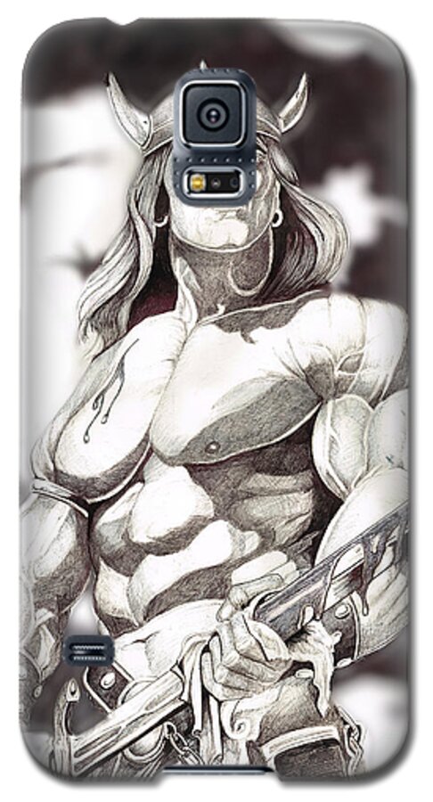 Conan Galaxy S5 Case featuring the drawing Conan The Barbarian #2 by Bill Richards