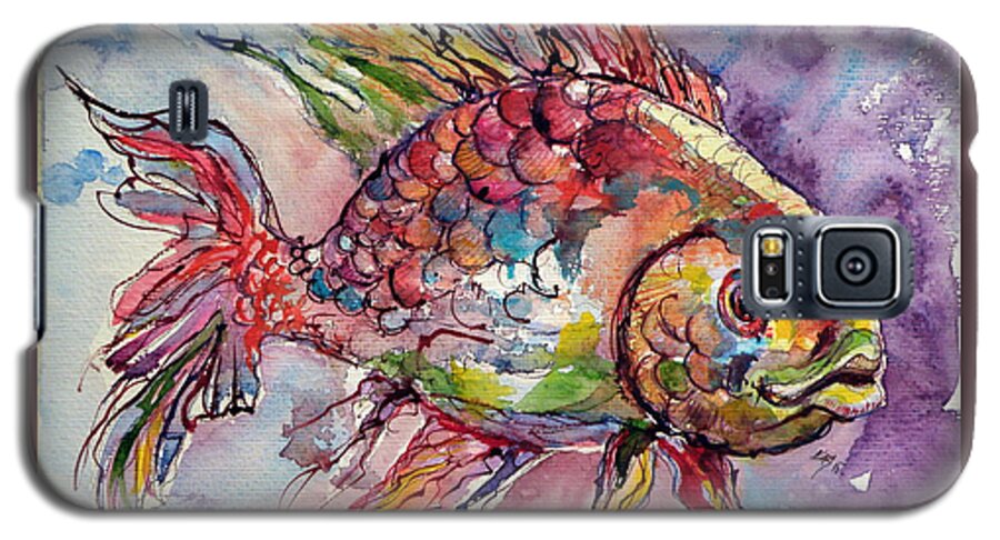 Fish Galaxy S5 Case featuring the painting Fish #1 by Kovacs Anna Brigitta
