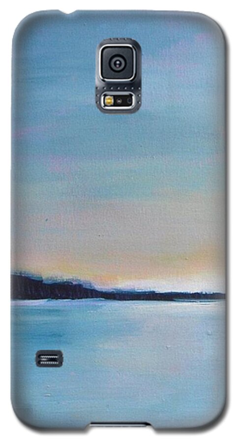 Seascape Galaxy S5 Case featuring the painting Lake Sunset by Vesna Antic