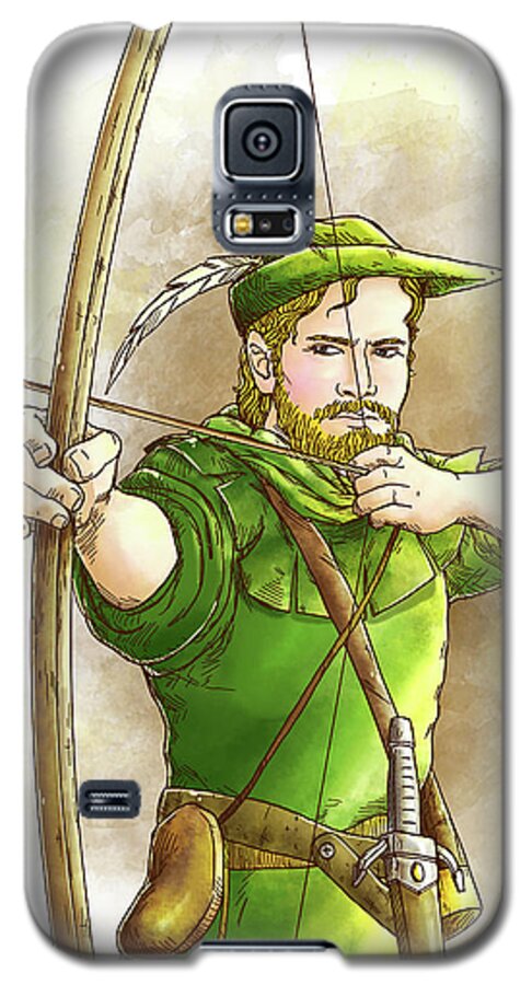 Robin Hood Galaxy S5 Case featuring the painting Robin Hood the Legend #2 by Reynold Jay