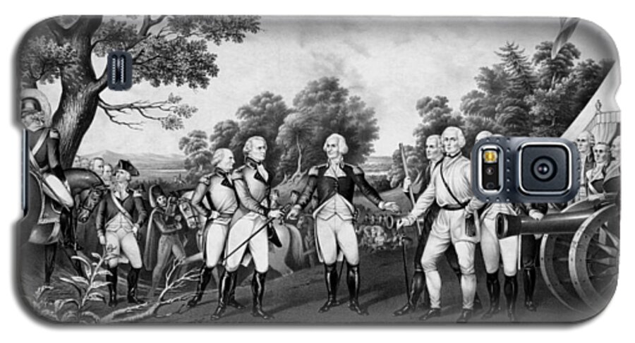 Revolutionary War Galaxy S5 Case featuring the drawing The Surrender of General Burgoyne #1 by War Is Hell Store