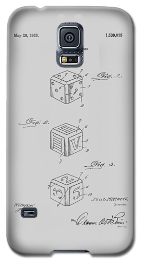 Dice Galaxy S5 Case featuring the photograph Dice patent from 1923 #4 by Chris Smith