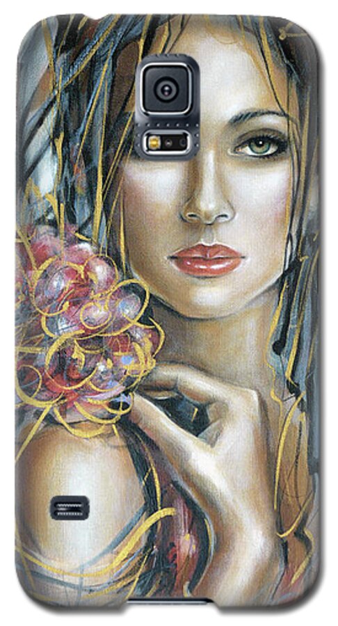 Woman Galaxy S5 Case featuring the painting Drama Queen 301109 #3 by Selena Boron