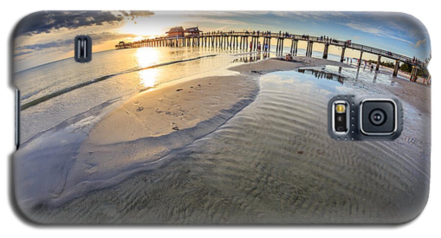 Beach Galaxy S5 Case featuring the photograph Sunset Naples Pier Florida #3 by Hans- Juergen Leschmann
