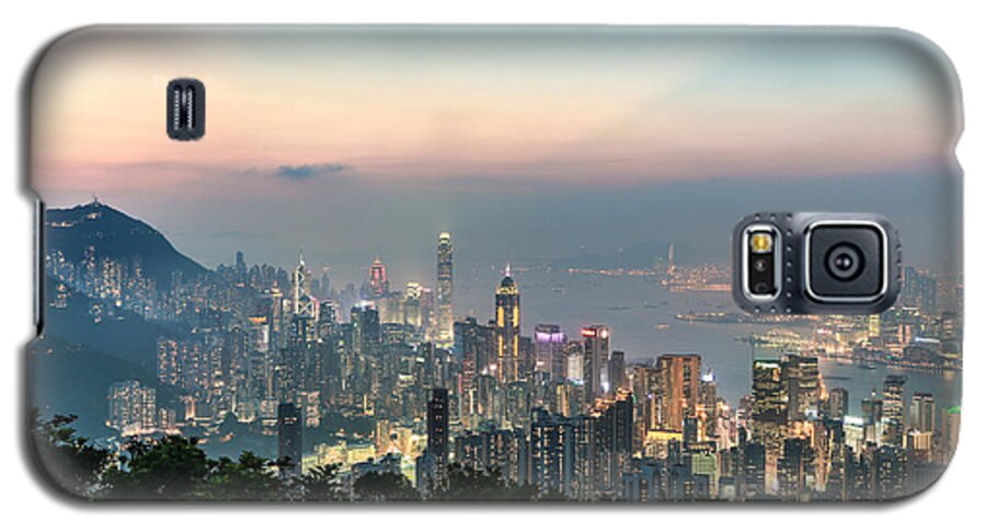 China Galaxy S5 Case featuring the photograph Hong Kong skyline #34 by Didier Marti