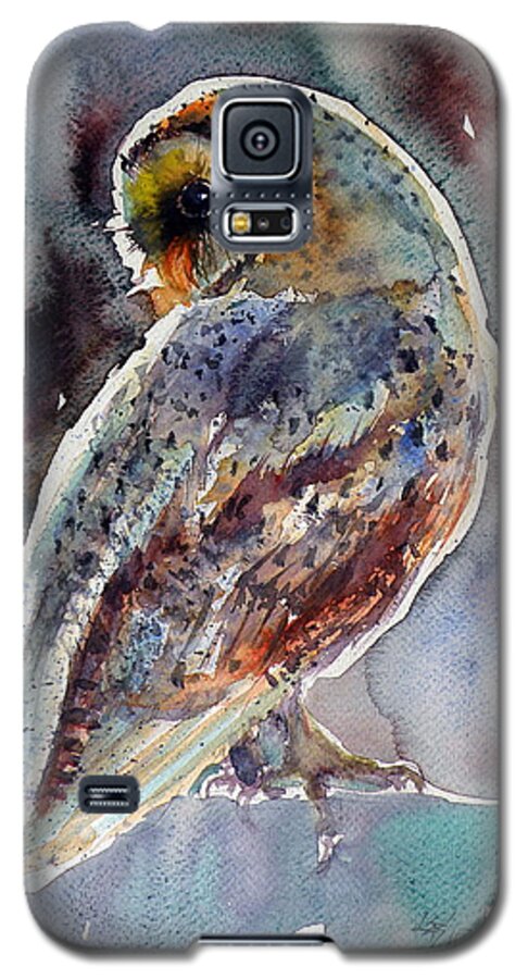 Barn Owl Galaxy S5 Case featuring the painting Barn owl #4 by Kovacs Anna Brigitta