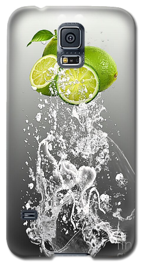 Lime Galaxy S5 Case featuring the mixed media Lime Splash #5 by Marvin Blaine